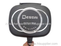 Dessini 32cm Cheap energy saving non stick 32cm double fry pan aluminum cast