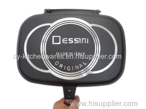 Dessini 36cm Cheap energy saving non stick double fry pan aluminum cast