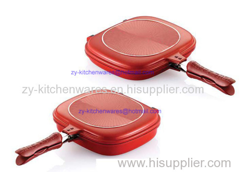 36cm Cheap energy saving non stick double fry pan aluminum cast