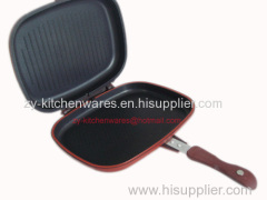 36cm Cheap energy saving non stick double fry pan aluminum cast