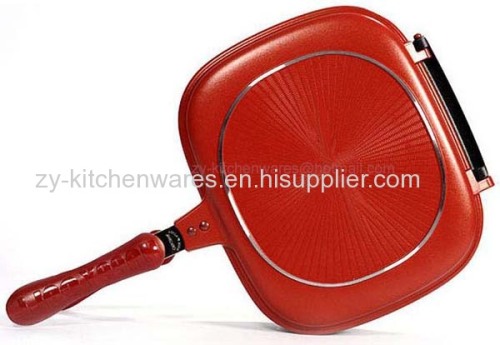 36cm Cheap energy saving non stick double fry pan aluminum cast