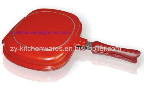 36cm Cheap energy saving non stick double fry pan aluminum cast