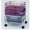 display wire mesh stacking shopping basket Supermarket plastic shopping basket with wheels