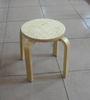 Natural Bent Wood Furniture Round Birch Stool With NC Lacquer