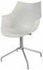 Leisure Modern Plastic Chairs White ABS With Stainless Steel Stand