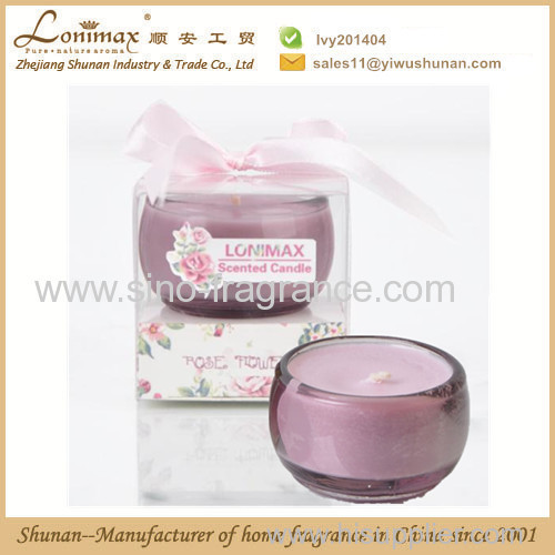 scented candle with rose aroma