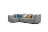 L Shaped Fabric Modern Sectional Sofas Gray With Feather Cushion Seat