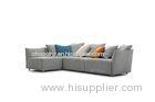 L Shaped Fabric Modern Sectional Sofas Gray With Feather Cushion Seat