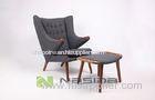 Leisure Hans J Wegner Papa Bear Modern Wood Chairs and ottomans sets grey