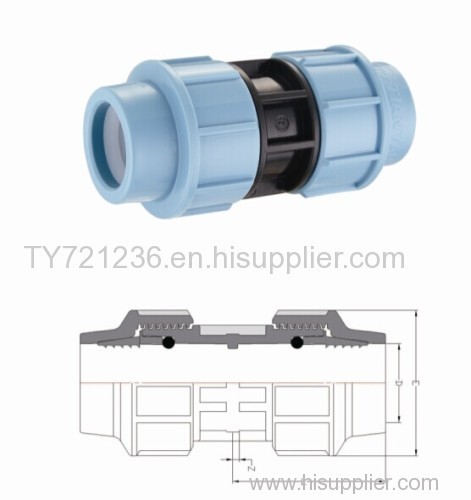 PP pipe compression fittings series(COUPING)