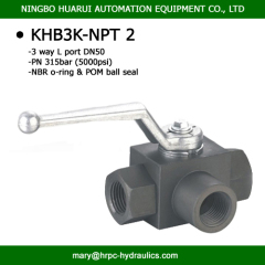 BK3-NPT2 high pressure 3 way L port or Tport female thread ball valve