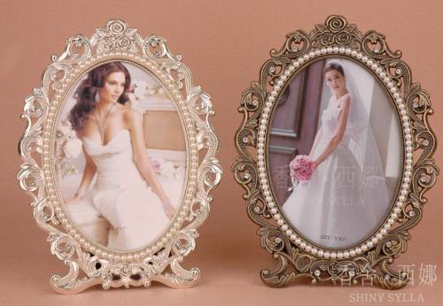 oval / marriage / metal / creative / pearl photo frame