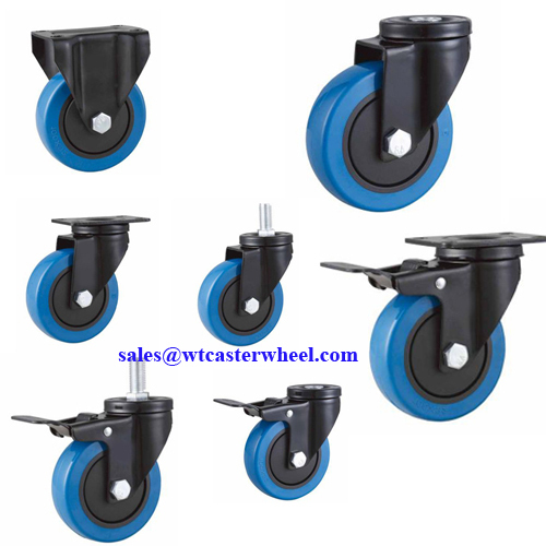 Blak lacquer blue PVC castor wheel bolt hole castor wheel