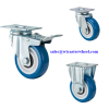Double bearing castor wheel with dual brake PU wheel