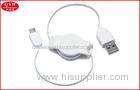 Ellipse Reel USB 2.0 to Micro USB Retractable Cable Flat PVC Cable White