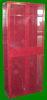 Wire Mesh Single Door Lockers Red Color Steel Wardrobe With Turn Handle Tool