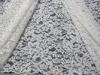 White Knitted Corded Lace Fabric Nylon Cotton Floral For Garment