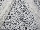White Knitted Corded Lace Fabric Nylon Cotton Floral For Garment