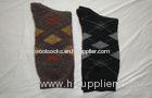 Soft Hand Warm Mens Wool Argyle Socks Brown / Black For Winter