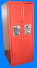 2 People Steel Filing Cabinet Red Work Vertical Lockers Polycarbonate Door