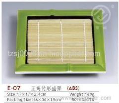 Green plastic bamboo dinnerware