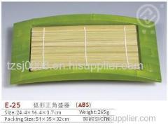 Green plastic bamboo dinnerware