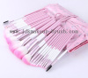 24PCS Synthetic Hair Pink Makeup Brushes