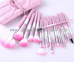 24PCS Synthetic Hair Pink Makeup Brushes