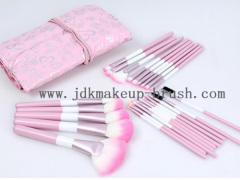 24PCS Synthetic Hair Pink Makeup Brushes