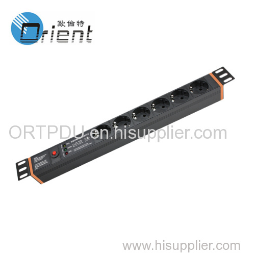 Germany PDU 19" with Overload protection & surge device