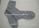 Men's Breathable Grey Terry-loop Socks 120N With Dots Pattern For Winter