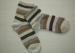 Knitted Organic / Cozy Striped Wool Socks Thermal For Ladies