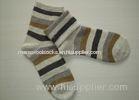 Knitted Organic / Cozy Striped Wool Socks Thermal For Ladies