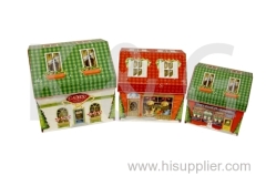 Patterned House Shape Box Set