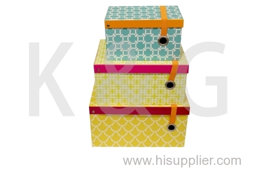 Patterned Rectangle Shoe Box Set