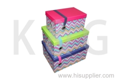 Rectangle Paper Shoe Box Set Waves