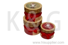 Santa Claus Patterned Round Box Set