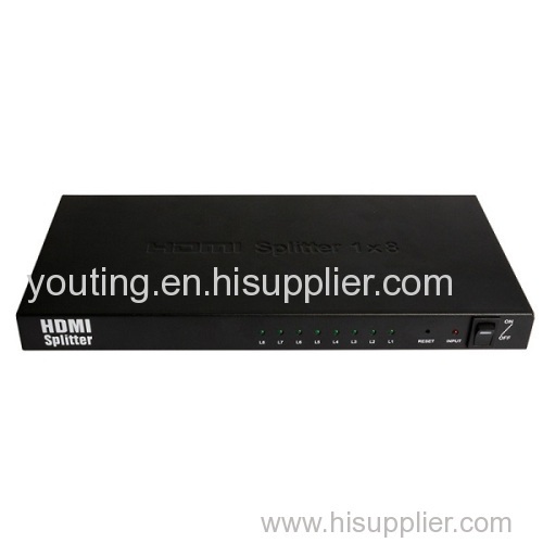 BEST HDMI distribution amplifier 1x8 8 outputs high speed HDMI distributor full 3D HD 4K*2K