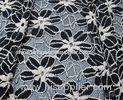 Black / White Knitted Elastic Lace Fabric Spandex with Two Tone Sunflower Lace for Lady Garment(CY-D