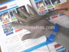long sleeve stainless steel chainmail safety gloves