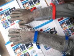 long sleeve stainless steel chainmail safety gloves