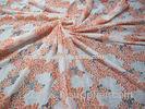 Floral Yellow / Orange Polyester Lace Fabric Cotton Two Tone Burnout Lace with Eco-friendly Dyeing(C