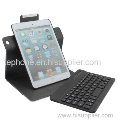 Mini Bluetooth Wireless Keyboard with Leather Case Cover for iPad Mini