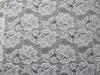 White Digital Nylon Lace Fabric Flower Design For Dress With Swiss Lace