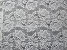 White Digital Nylon Lace Fabric Flower Design For Dress With Swiss Lace