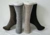 Black Thermal Men Angora Wool Socks Spots Pattern For Winter