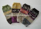 Multi-color Soft Women's Knitted Arm Warmers Patterns with Jacquard for Girls