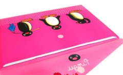 PVC / 4 colors / penguin buckle file folder