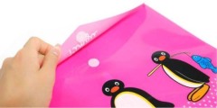 PVC / 4 colors / penguin buckle file folder