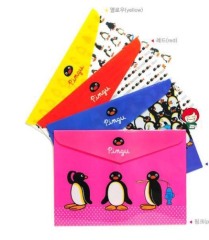 PVC / 4 colors / penguin buckle file folder